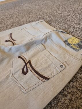 VTG 5ive Jungle Co Jeans Mens Size 30 Beige Y2K Baggy Skate Streetwear Hip Hop